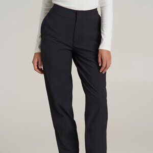 American Tall Pull On Fleece Lined Trouser Pants for Tall Women in Black Size MM